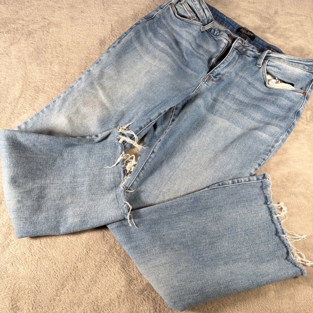 Judy Blue Los Angeles Bootcut Jeans Light Wash Raw Hem High Rise 20W